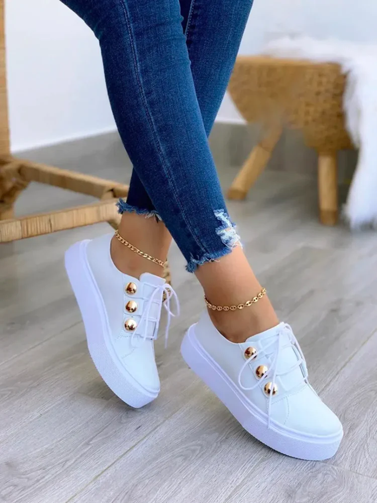 Dianne Stylish White Canvas Sneakers for Women